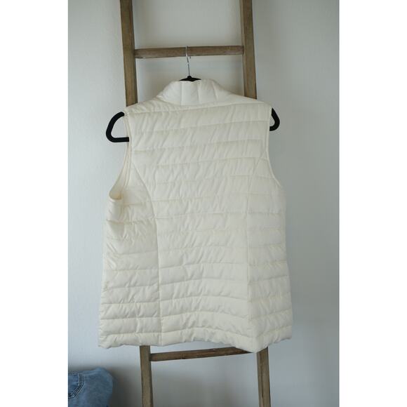 NWT J.Jill Ivory Cream Down Nano Puffer Vest Womens Medium Petite - Picture 3 of 5